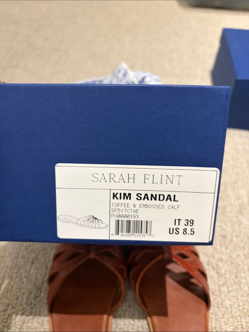 Sarah Flint Woven Red-Brown Leather Slide Mules - Picture 2 of 3